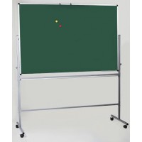 Доска поворотная двухсторонняя на колесах маркер/мел 100х150 см (зеленая)